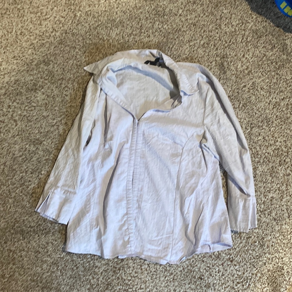 H and M button up shirt in light purple, size 16